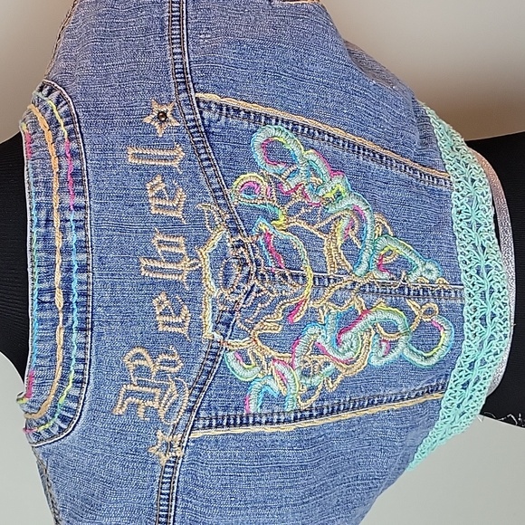 Y2K Embroidered denim bolero jacket, Rebel - Picture 5 of 9
